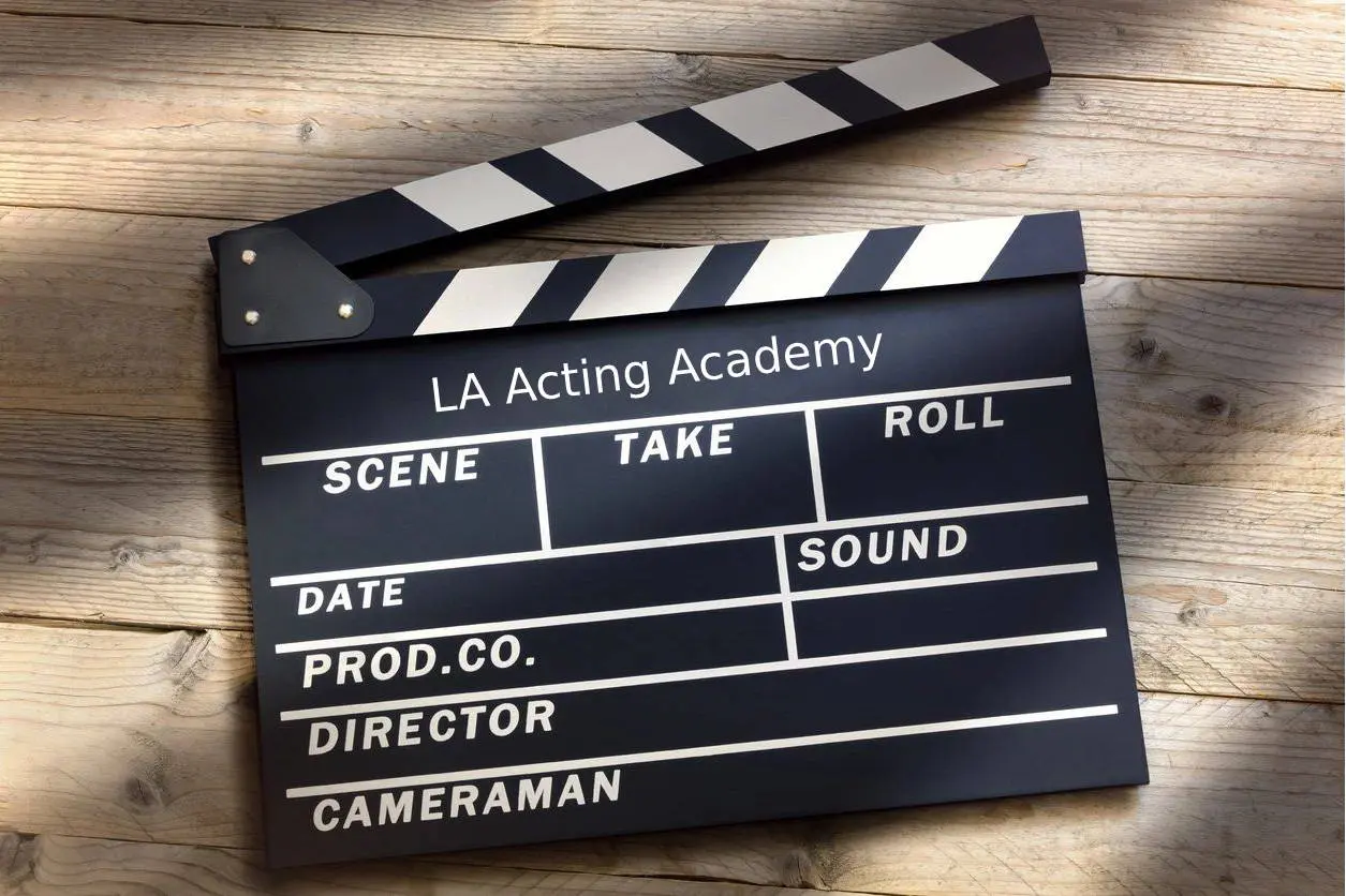 LA Acting Academy film slate kept on the wood